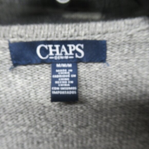 Chaps Gray and Blue Fringe Sweater Cardigan Aztec Print - Picture 5 of 5